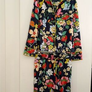 Floral women’s satin pajama suit